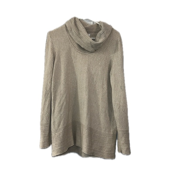Calvin Klein Sweaters - Calvin Klein Tan Cowl Neck Cotton Blend Sweater